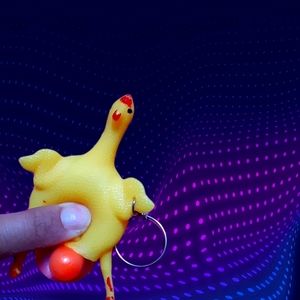 Egg Laying Chicken Keychain